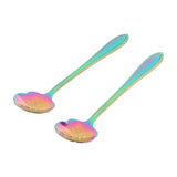 2pcs Symphony Gold Plated Petal Coffee Tea Salt Soup Spoon Plum Plum Blossom