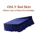 Maxbell Blue Color Hotel Pleated Bed Skirt  Wrinkle & Fade Resistant 180x220cm