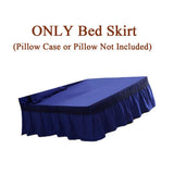 Maxbell Blue Color Hotel Pleated Bed Skirt  Wrinkle & Fade Resistant 180x220cm