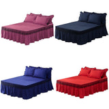 Maxbell Blue Color Hotel Pleated Bed Skirt  Wrinkle & Fade Resistant 180x220cm