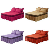 Maxbell Lace Fitted Valance Sheet Dust Ruffle Bed Dust Skirt with Platform 180x220cm