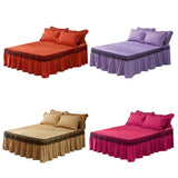 Maxbell Lace Fitted Valance Sheet Dust Ruffle Bed Dust Skirt with Platform 180x220cm