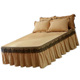 Maxbell Fitted Valance Sheet Ruffled Bed Bed Wrap Skirts Hotel Home 220x180cm