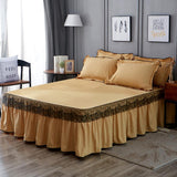Maxbell Fitted Valance Sheet Ruffled Bed Bed Wrap Skirts Hotel Home 220x180cm