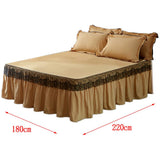 Maxbell Fitted Valance Sheet Ruffled Bed Bed Wrap Skirts Hotel Home 220x180cm