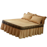 Maxbell Fitted Valance Sheet Ruffled Bed Bed Wrap Skirts Hotel Home 220x180cm