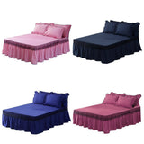 Maxbell Blue Color Hotel Pleated Bed Skirt  Wrinkle & Fade Resistant 200x220cm
