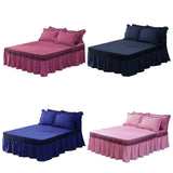 Maxbell Blue Color Hotel Pleated Bed Skirt  Wrinkle & Fade Resistant 200x220cm