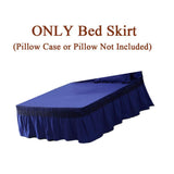 Maxbell Blue Color Hotel Pleated Bed Skirt  Wrinkle & Fade Resistant 200x220cm