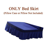 Maxbell Blue Color Hotel Pleated Bed Skirt  Wrinkle & Fade Resistant 200x220cm