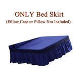 Maxbell Blue Color Hotel Pleated Bed Skirt  Wrinkle & Fade Resistant 200x220cm