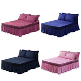 Maxbell Blue Color Hotel Pleated Bed Skirt  Wrinkle & Fade Resistant 200x220cm