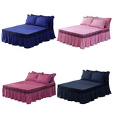 Maxbell Blue Color Hotel Pleated Bed Skirt  Wrinkle & Fade Resistant 200x220cm