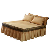 Maxbell Fitted Valance Sheet Ruffled Bed Bed Wrap Skirts Hotel Home 220x200cm