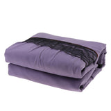 Maxbell Wrap Around Bed Skirt Elastic Elegant Ruffled Bed Skirts, Purple 200x220cm