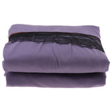 Maxbell Wrap Around Bed Skirt Elastic Elegant Ruffled Bed Skirts, Purple 200x220cm
