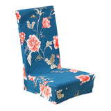 Maxbell Stretch Short Removable Dining Chair Cover Slipcover Peony-Blue