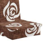 Maxbell Stretch Short Removable Dining Chair Cover Slipcover Rose-Coffee