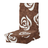 Maxbell Stretch Short Removable Dining Chair Cover Slipcover Rose-Coffee