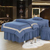 Max Cotton Massage Table Duvet Cover Beauty Salon Bed Quilt Cover Grey Blue