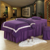 Max Cotton Massage Table Duvet Cover Beauty Salon Bed Quilt Cover Deep Purple