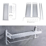 Max Aluminum Bathroom Shelf w/Towel Bar Shower Storage Wall Mount  Single