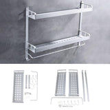 Max Aluminum Bathroom Shelf w/Towel Bar Shower Storage Wall Mount  Single