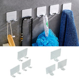 Max 3Pcs Punch Free Single Wall Hook Rack Double Hanger Silver Single Hook 3Pcs