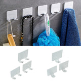 Max 3Pcs Punch Free Single Wall Hook Rack Double Hanger Silver Single Hook 3Pcs