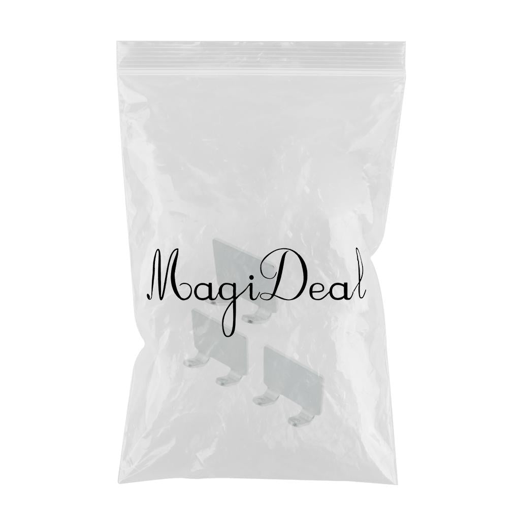 Max 3Pcs Punch Free Single Wall Hook Rack Double Hanger Silver Double Hook 3Pcs