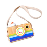 Maxbell Kids Wooden Camera Toy Portable Kaleidoscope Camera Pretend Play Toy B