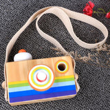 Maxbell Kids Wooden Camera Toy Portable Kaleidoscope Camera Pretend Play Toy B