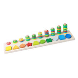 Maxbell Montessori Wood Blocks Sorting Puzzle Sorter Stacker Board for Preschool Kid