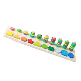 Maxbell Montessori Wood Blocks Sorting Puzzle Sorter Stacker Board for Preschool Kid