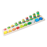 Maxbell Montessori Wood Blocks Sorting Puzzle Sorter Stacker Board for Preschool Kid