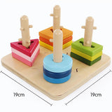 Maxbell Wooden Sorting Stacking Toys Shape Learning Educational Toy for Preschooler