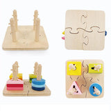 Maxbell Wooden Sorting Stacking Toys Shape Learning Educational Toy for Preschooler