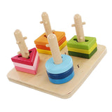 Maxbell Wooden Sorting Stacking Toys Shape Learning Educational Toy for Preschooler