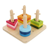 Maxbell Wooden Sorting Stacking Toys Shape Learning Educational Toy for Preschooler