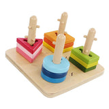 Maxbell Wooden Sorting Stacking Toys Shape Learning Educational Toy for Preschooler