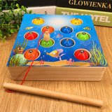 Maxbell Wooden Magnetic Fishing Toy Kids Fishing Game Developmental Educational Toy