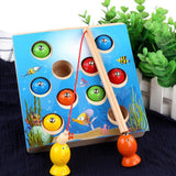 Maxbell Wooden Magnetic Fishing Toy Kids Fishing Game Developmental Educational Toy