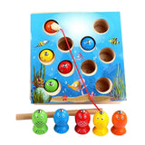 Maxbell Wooden Magnetic Fishing Toy Kids Fishing Game Developmental Educational Toy