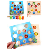 Maxbell Wooden Magnetic Fishing Toy Kids Fishing Game Developmental Educational Toy