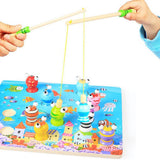 Maxbell 3D Wooden Magnetic Fishing Toy Kids Fishing Game Educational Toys