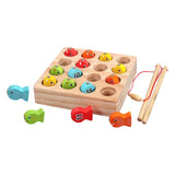 Maxbell Wooden Magnetic Fishing Toy Kids Fishing Game Cognition Educational Toy