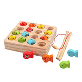 Maxbell Wooden Magnetic Fishing Toy Kids Fishing Game Cognition Educational Toy