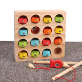 Maxbell Wooden Magnetic Fishing Toy Kids Fishing Game Cognition Educational Toy