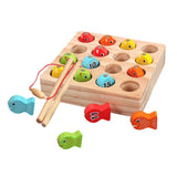 Maxbell Wooden Magnetic Fishing Toy Kids Fishing Game Cognition Educational Toy