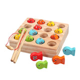 Maxbell Wooden Magnetic Fishing Toy Kids Fishing Game Cognition Educational Toy